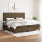 Preview: ARDEBO.de - Boxspringbett mit Matratze Dunkelbraun 200x200 cm Stoff