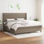 Preview: ARDEBO.de - Boxspringbett mit Matratze Taupe 200x200 cm Stoff