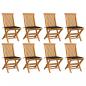 Preview: ARDEBO.de - Gartenstühle mit Schwarzen Kissen 8 Stk. Massivholz Teak