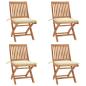 Preview: ARDEBO.de - Klappbare Gartenstühle mit Kissen 4 Stk. Massivholz Teak