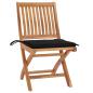 Preview: Gartenstühle 2 Stk. mit Schwarzen Kissen Teak Massivholz