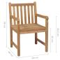 Preview: Gartenstühle 2 Stk. mit Taupe Kissen Massivholz Teak