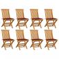 Preview: ARDEBO.de - Gartenstühle mit Weinroten Kissen 8 Stk. Massivholz Teak