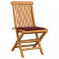 Preview: Gartenstühle mit Weinroten Kissen 8 Stk. Massivholz Teak