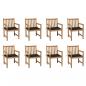 Preview: ARDEBO.de - Gartenstühle 8 Stk. mit Schwarzen Kissen Massivholz Teak