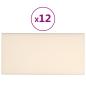 Preview: Wandpaneele 12 Stk. Creme 60x30 cm Samt 2,16 m²