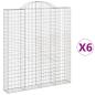 Preview: ARDEBO.de - Gabionen mit Hochbogen 6 Stk. 200x30x220/240cm Verzinktes Eisen
