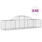 Preview: ARDEBO.de - Gabionen mit Hochbogen 40 Stk. 200x50x40/60 cm Verzinktes Eisen