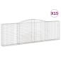 Preview: ARDEBO.de - Gabionen mit Hochbogen 15Stk. 400x30x120/140cm Verzinktes Eisen