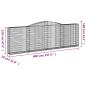 Preview: Gabionen mit Hochbogen 15Stk. 400x30x120/140cm Verzinktes Eisen