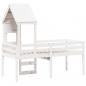 Preview: Hochbett mit Dach Weiß 75x190 cm Massivholz Kiefer
