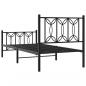 Preview: Bettgestell mit Kopf- und Fußteil Metall Schwarz 80x200 cm