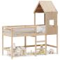 Preview: ARDEBO.de - Hochbett mit Leiter und Dach 80x200 cm Massivholz Kiefer