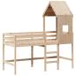 Preview: Hochbett mit Leiter und Dach 80x200 cm Massivholz Kiefer