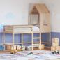 Preview: Hochbett mit Leiter und Dach 80x200 cm Massivholz Kiefer