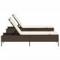 Preview: Sonnenliegen mit Auflagen 2 Stk. Braun Poly Rattan