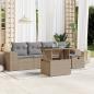 Preview: ARDEBO.de - 6-tlg. Garten-Sofagarnitur mit Kissen Beige Poly Rattan