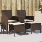 Preview: ARDEBO.de - Gartensofa 2-Sitzer mit Tisch und Hockern Braun Poly Rattan