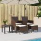 Preview: Gartensofa 2-Sitzer mit Tisch und Hockern Braun Poly Rattan