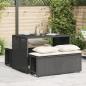 Preview: ARDEBO.de - 3-tlg. Garten-Essgruppe mit Kissen Schwarz Poly Rattan