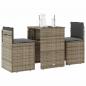 Preview: ARDEBO.de - 3-tlg. Bistro-Set mit Kissen Beige Poly Rattan