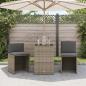 Preview: 3-tlg. Bistro-Set mit Kissen Beige Poly Rattan