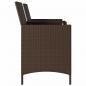 Preview: Gartensofa 2-Sitzer mit Tisch und Kissen Braun Poly Rattan