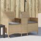 Preview: ARDEBO.de - Gartensofa 2-Sitzer mit Tisch und Kissen Beige Poly Rattan