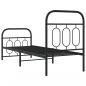 Preview: Bettgestell mit Kopf- und Fußteil Metall Schwarz 75x190 cm