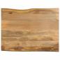 Preview: ARDEBO.de - Tischplatte mit Baumkante 100x80x3,8 cm Massivholz Mango