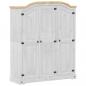 Preview: Kleiderschrank Corona Weiß 151,5x52x186 cm Massivholz Kiefer