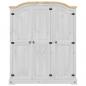 Preview: Kleiderschrank Corona Weiß 151,5x52x186 cm Massivholz Kiefer