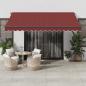 Preview: ARDEBO.de - Markise Automatisch mit LED Weinrot 400x350 cm