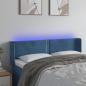 Preview: ARDEBO.de - LED Kopfteil Dunkelblau 147x16x78/88 cm Samt