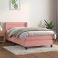 Preview: ARDEBO.de - Boxspringbett mit Matratze Rosa 100x200 cm Samt