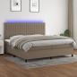 Preview: ARDEBO.de - Boxspringbett mit Matratze & LED Taupe 200x200 cm Stoff