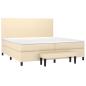 Preview: Boxspringbett mit Matratze Creme 200x200 cm Stoff