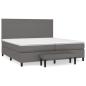 Preview: Boxspringbett mit Matratze Grau 200x200 cm Kunstleder
