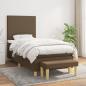 Preview: ARDEBO.de - Boxspringbett mit Matratze Dunkelbraun 80x200 cm Stoff
