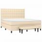 Preview: Boxspringbett mit Matratze Creme 180x200 cm Stoff