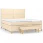Preview: Boxspringbett mit Matratze Creme 180x200 cm Stoff