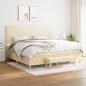 Preview: ARDEBO.de - Boxspringbett mit Matratze Creme 200x200 cm Stoff