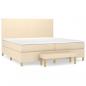 Preview: Boxspringbett mit Matratze Creme 200x200 cm Stoff
