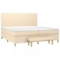 Preview: Boxspringbett mit Matratze Creme 200x200 cm Stoff