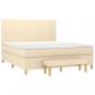 Preview: Boxspringbett mit Matratze Creme 180x200 cm Stoff