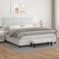 Preview: ARDEBO.de - Boxspringbett mit Matratze Weiß 200x200 cm Kunstleder