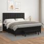 Preview: ARDEBO.de - Boxspringbett mit Matratze Schwarz 160x200 cm Kunstleder
