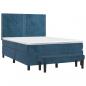 Preview: Boxspringbett mit Matratze Dunkelblau 140x190 cm Samt