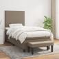 Preview: ARDEBO.de - Boxspringbett mit Matratze Taupe 80x200 cm Stoff