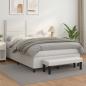 Preview: ARDEBO.de - Boxspringbett mit Matratze Weiß 140x200 cm Kunstleder